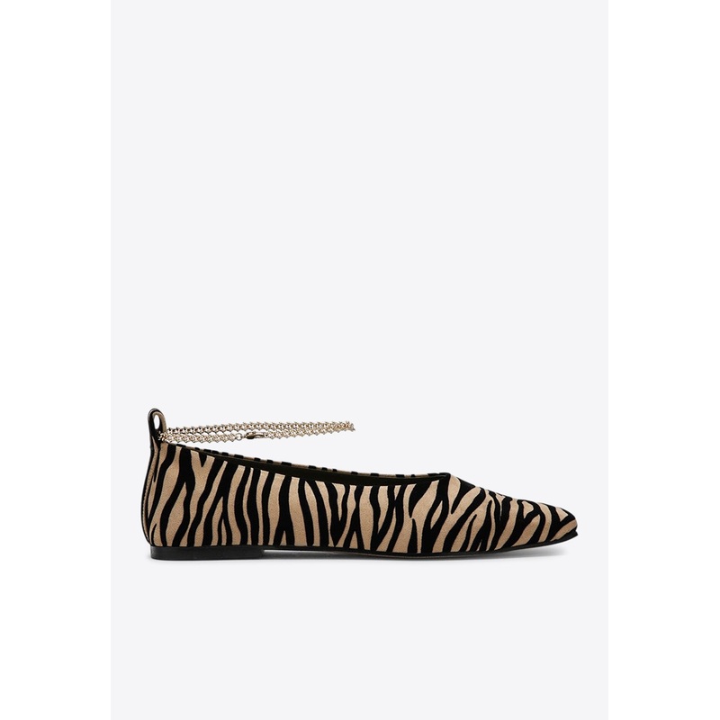 Augusta Zebra Print Ballet Flats Beige wshoeseu_EU 36.5