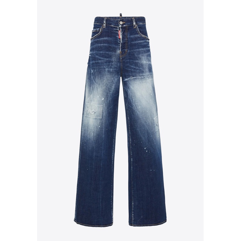 Diego Wide-Leg Faded Jeans Navy wrtwit_IT 34