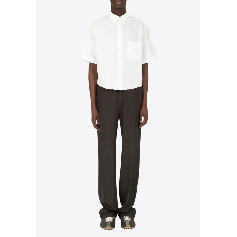 Short-Sleeved Cropped Shirt White mrtwshirtseu_EU 36