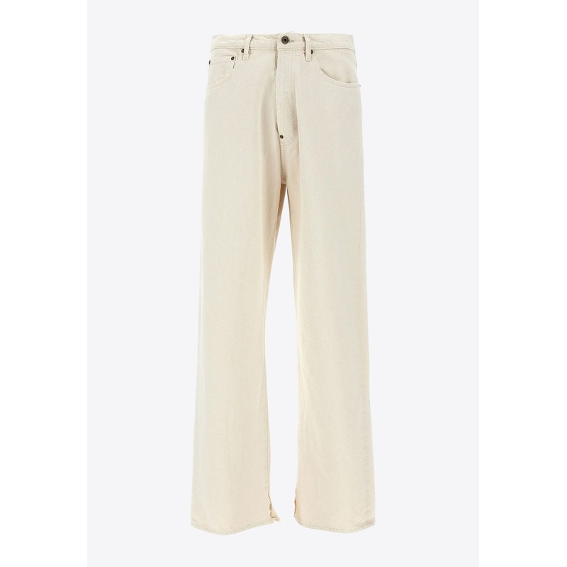 Straight-Leg Jeans with Strap Ecru wrtwbottoms_30