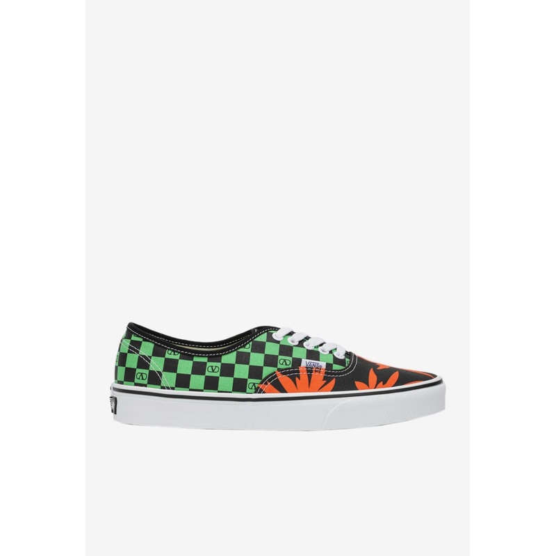 X Vans VLogo Checkerboard and Tropical Leaves Print Canvas Sneakers Multicolor mshoeseu_EU 40