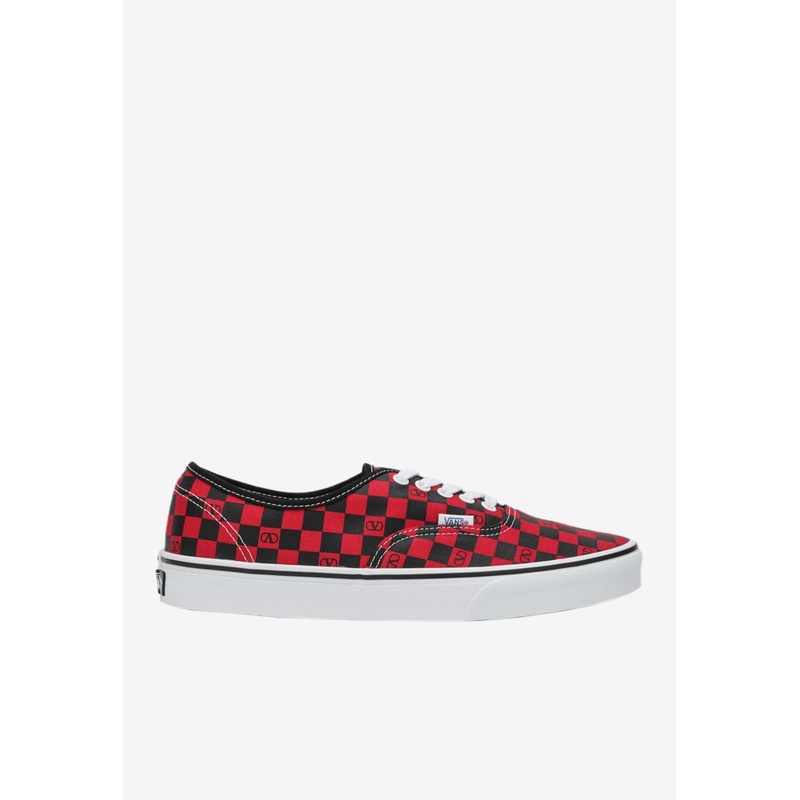 X Vans VLogo Checkerboard Canvas Sneakers Red mshoeseu_EU 40