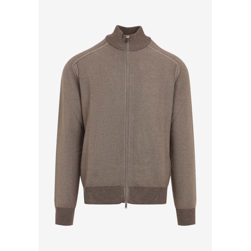 Zip-Up Cashmere Bomber Jacket Brown mrtwit_IT 48