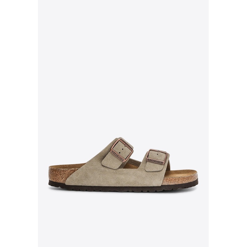 Arizona Double Buckle Suede Slides Taupe mshoeseu_EU 40