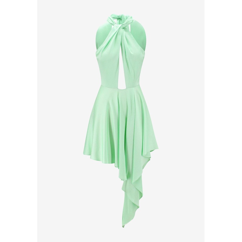 Asymmetric Sleeveless Midi Dress Green wrtwit_IT 42