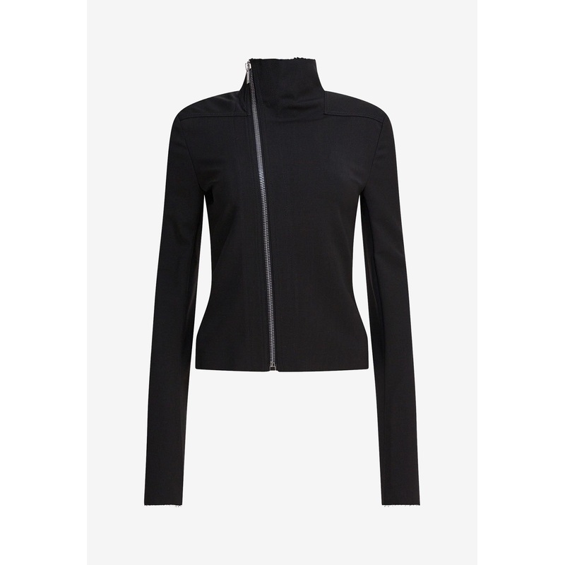 Asymmetric Zip Wool Jacket Black wrtwit_IT 38