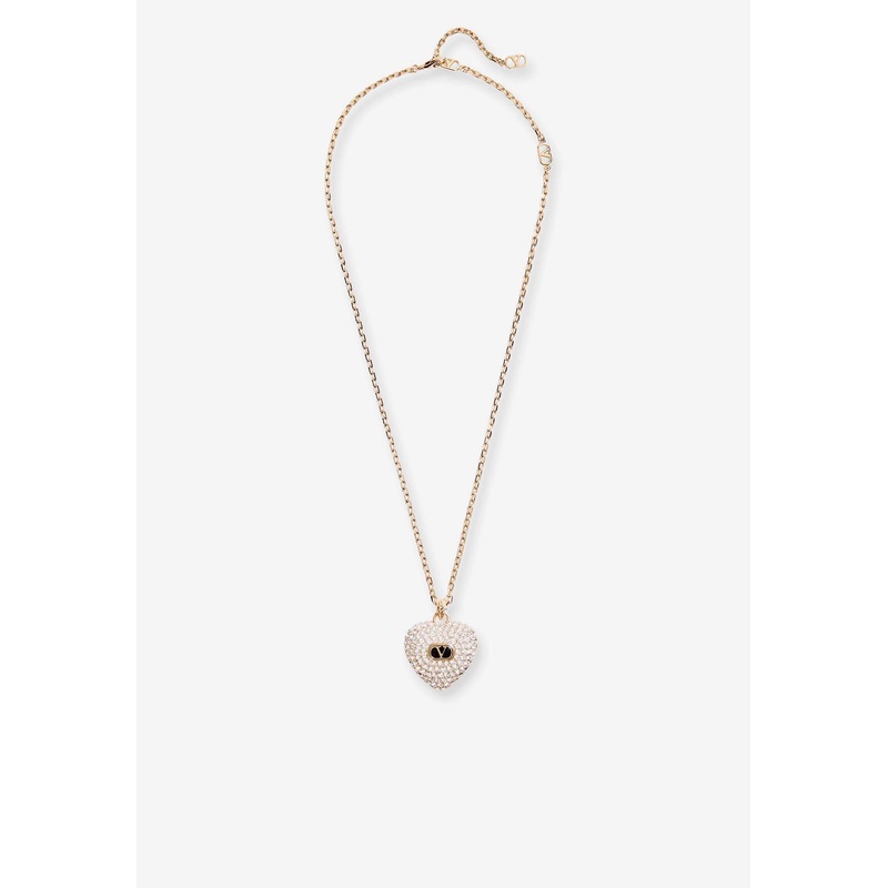 Coeur Royal Enamel and Crystal Necklace Gold Onesize