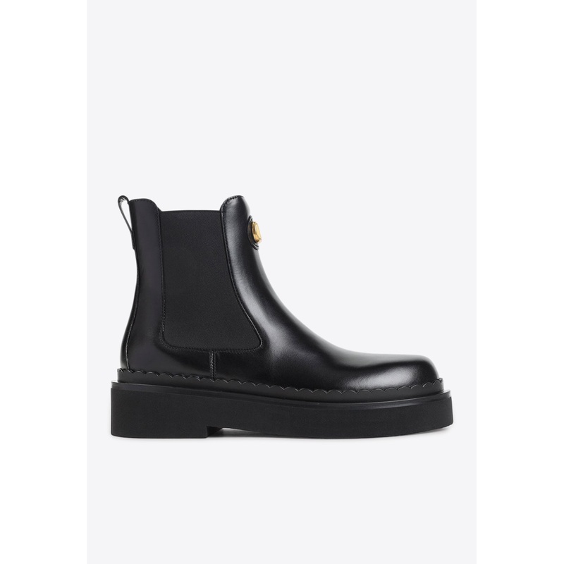 VLogo Leather Ankle Boots Black wshoeseu_EU 40
