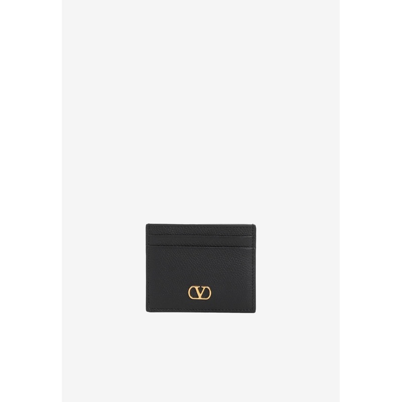 VLogo Leather Cardholder Black Onesize
