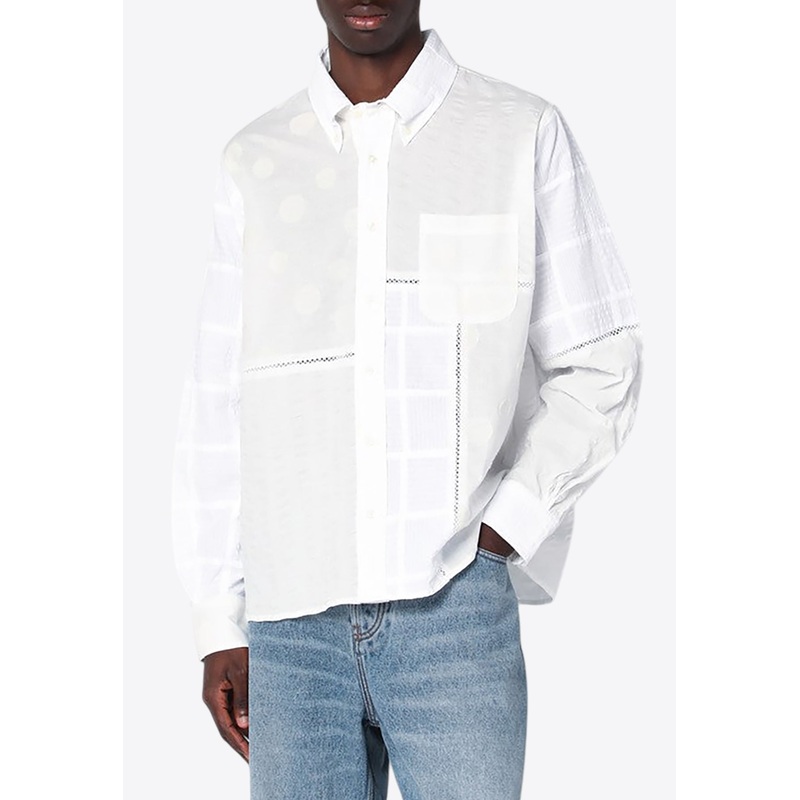 X Brooks Brothers Logo Embroidered Long-Sleeved Shirt White mrtwstd_S