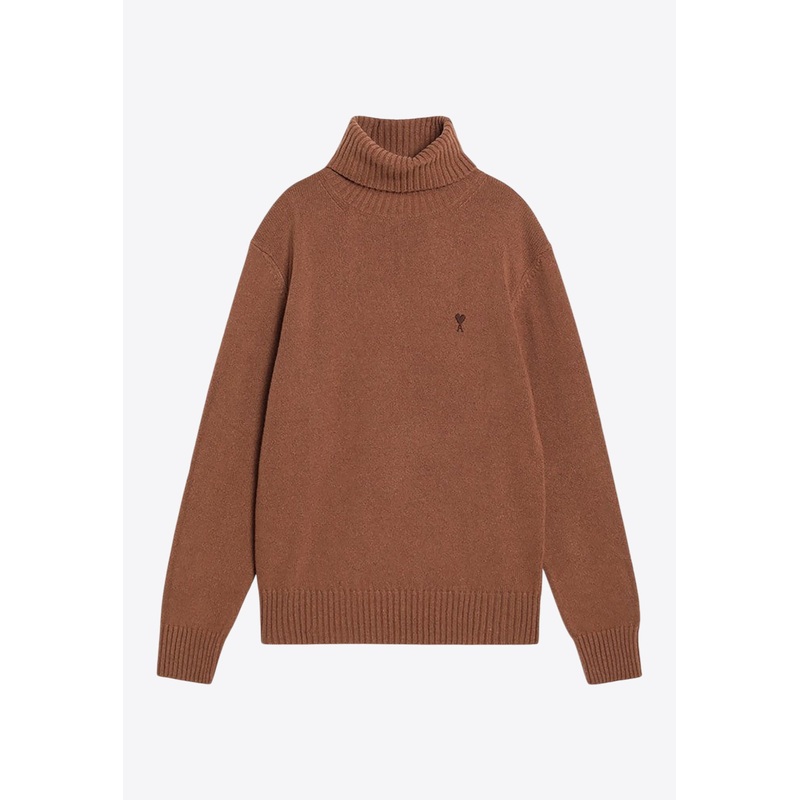 Ami De Coeur Cashmere Turtleneck Sweater Brown mrtwstd_S