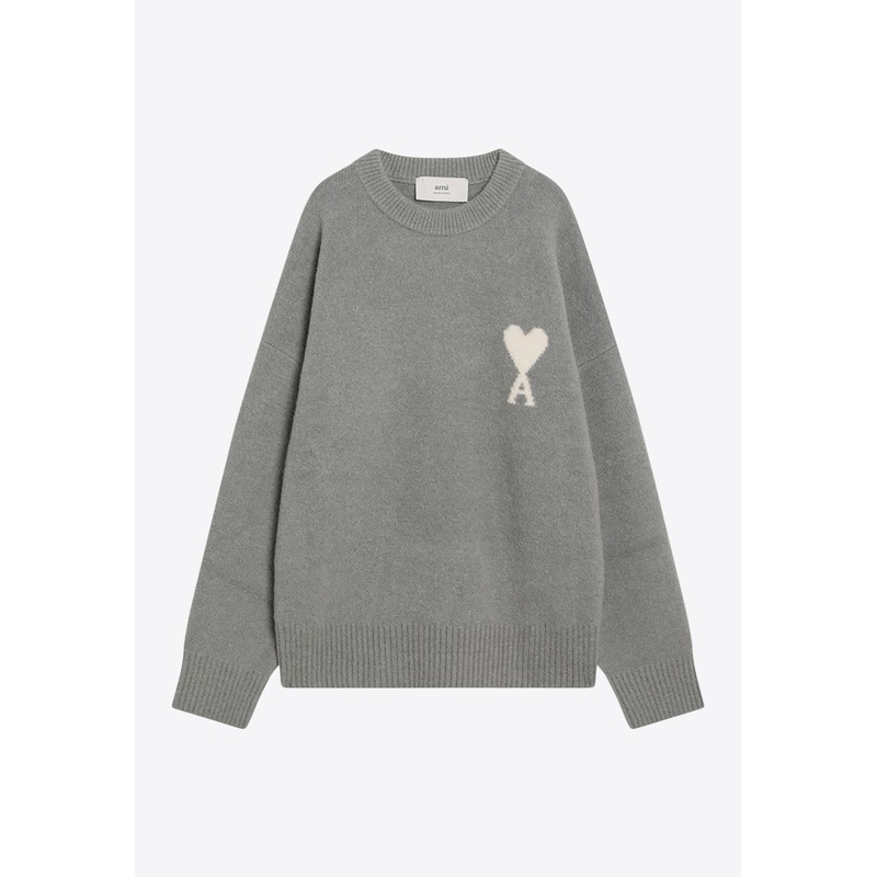 Ami De Coeur Wool and Alpaca Sweater Gray mrtwstd_M