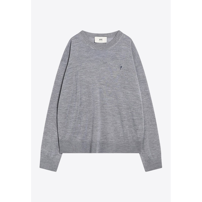 Ami De Coeur Wool and Silk Sweater Gray mrtwstd_S