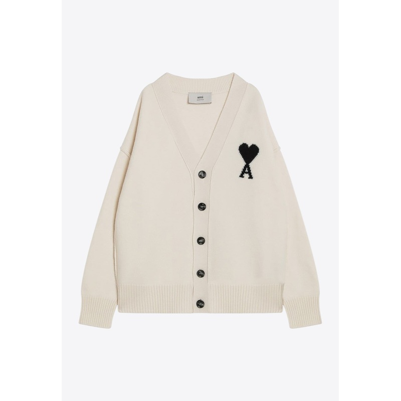 Ami De Coeur Wool Cardigan White mrtwstd_L