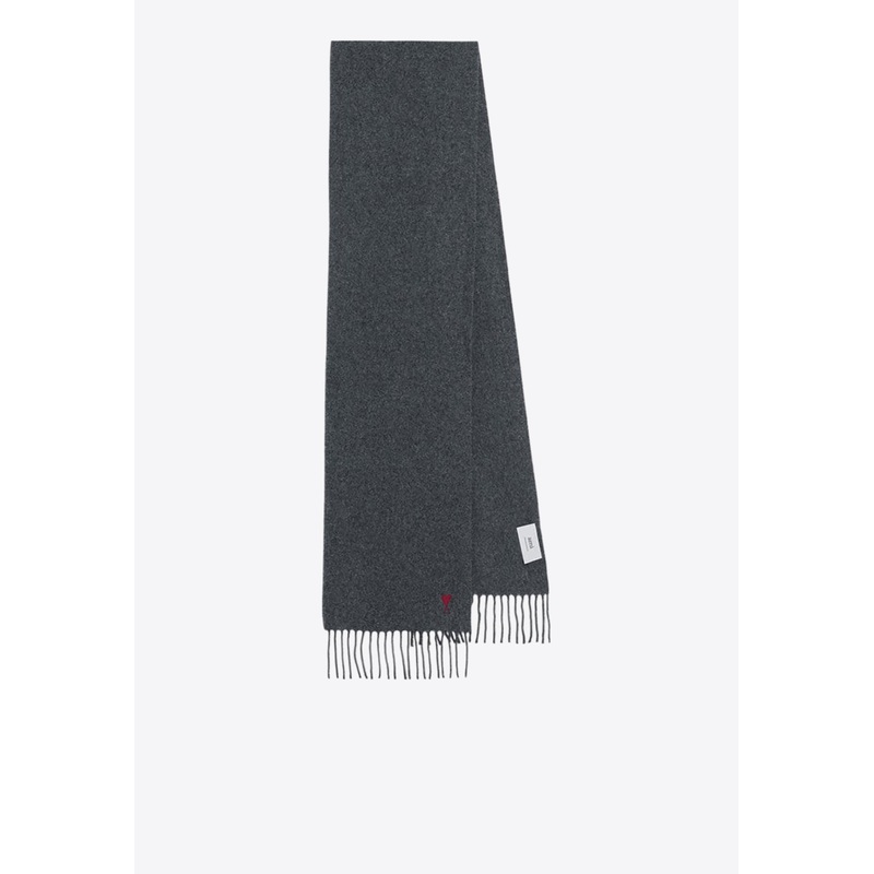 Ami De Coeur Wool Scarf Gray Onesize