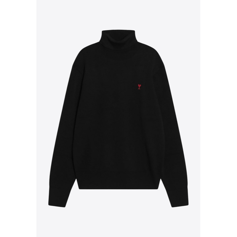 Ami De Coeur Wool Turtleneck Sweater Black mrtwstd_S