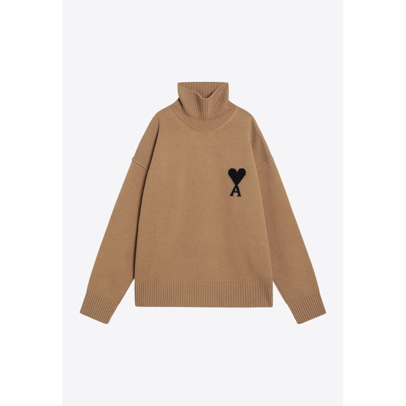 Ami De Coeur Wool Turtleneck Sweater Camel mrtwstd_S