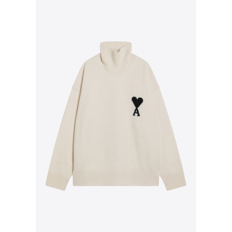 Ami De Coeur Wool Turtleneck Sweater White mrtwstd_S