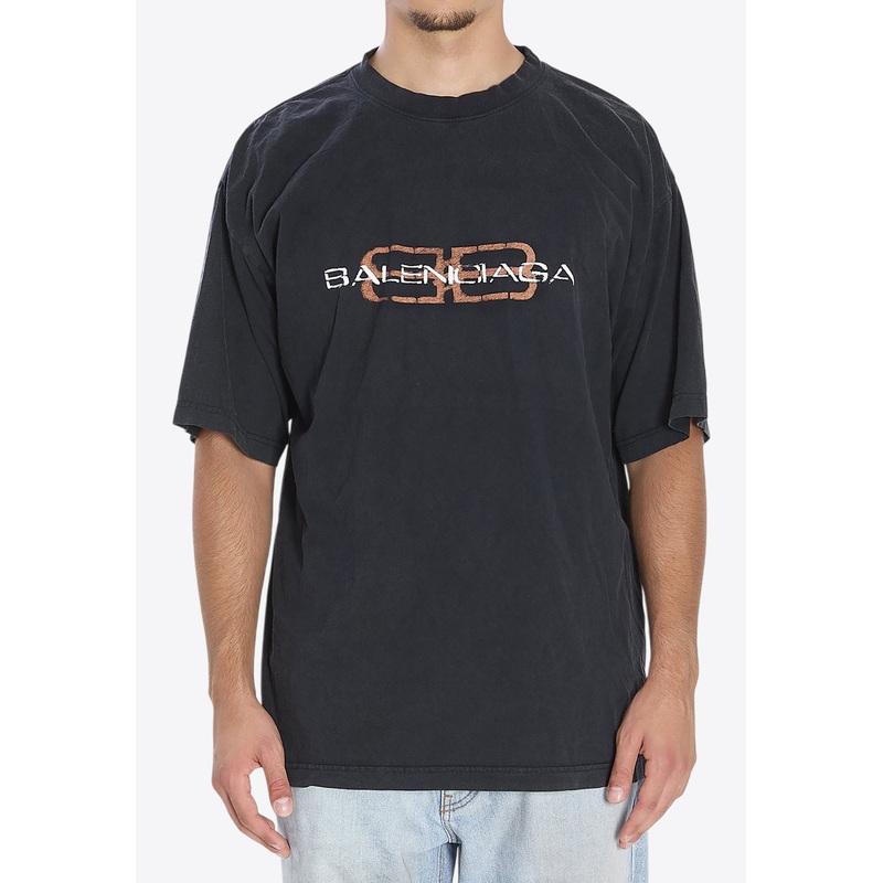 BB Icon Stencil Faded T-shirt Black mrtwstd_M