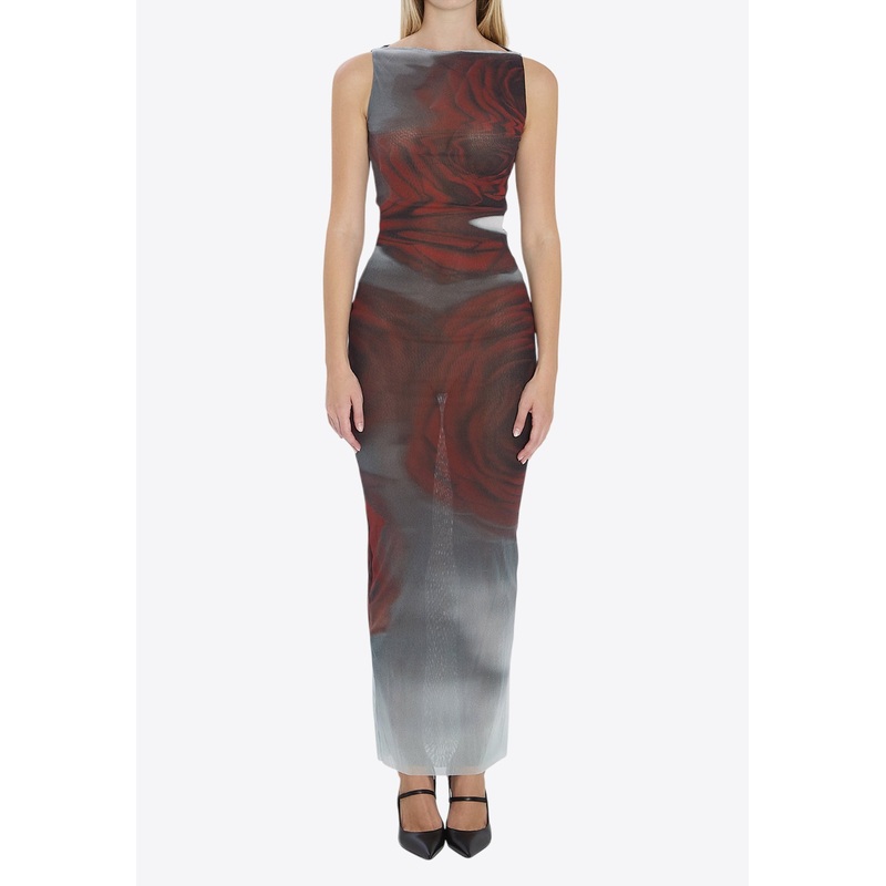 Blurry Roses Maxi Dress Multicolor wrtwstd_S