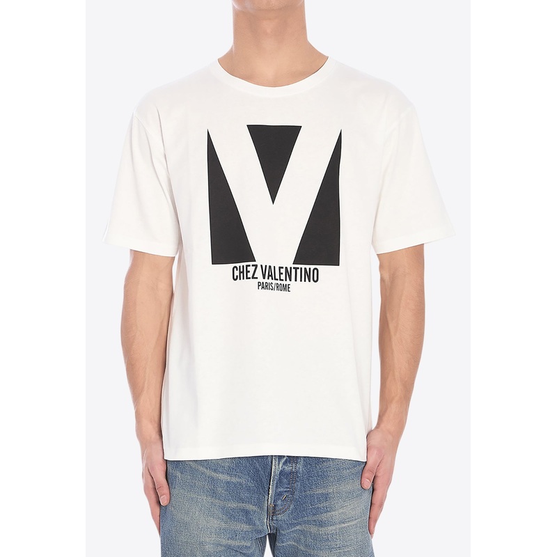 Chez Logo Print T-shirt White mrtwstd_S