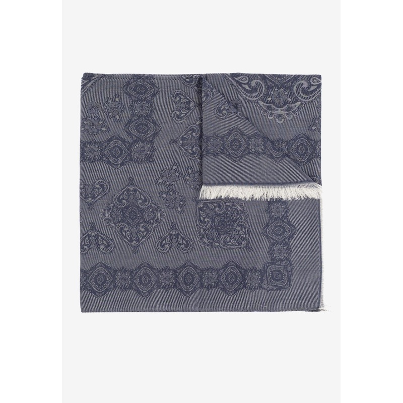 Frayed-Edge Scarf Gray Onesize