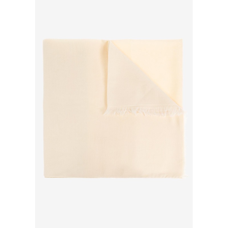 Frayed-Edges Scarf Cream Onesize