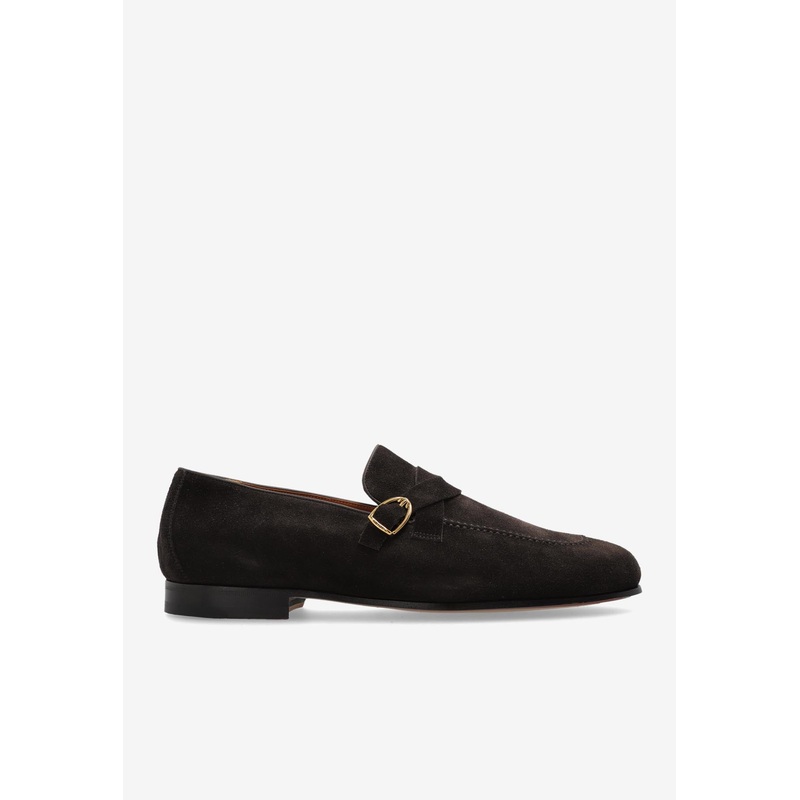 Gigi Twisted Band Suede Loafers Brown mshoeseu_EU 40