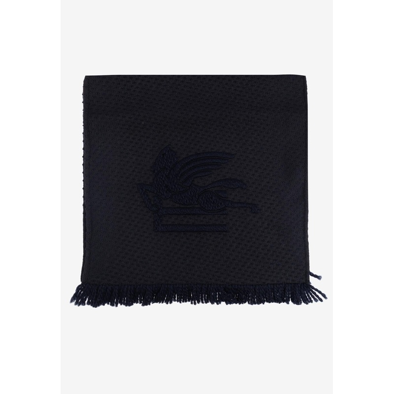 Pegaso Embroidered Scarf Navy Onesize