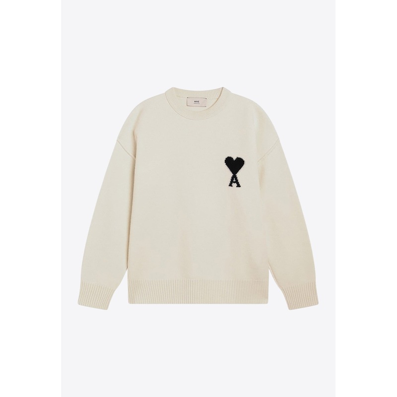 Ami De Coeur Intarsia Wool Sweater White mrtwstd_S