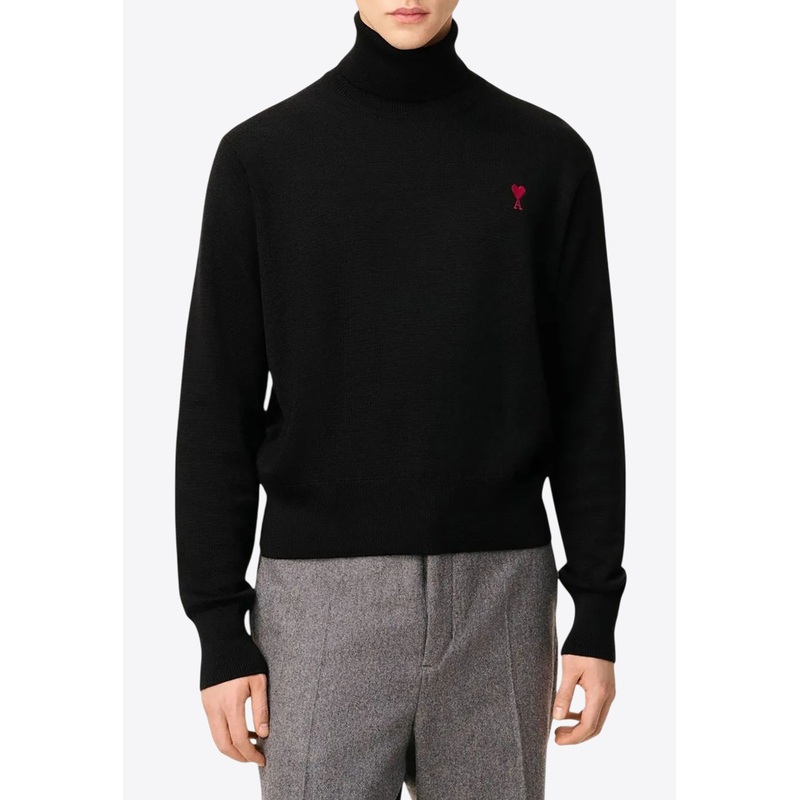 Ami De Coeur Turtleneck Wool Sweater Black mrtwstd_S