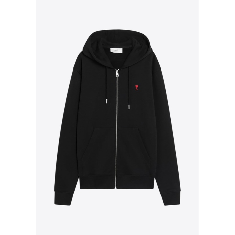 Ami De Coeur Zip-Up Hooded Sweatshirt Black mrtwstd_S