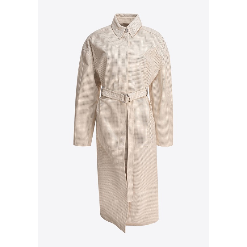 Antiope Leather Trench Coat Beige wrtwit_IT 38