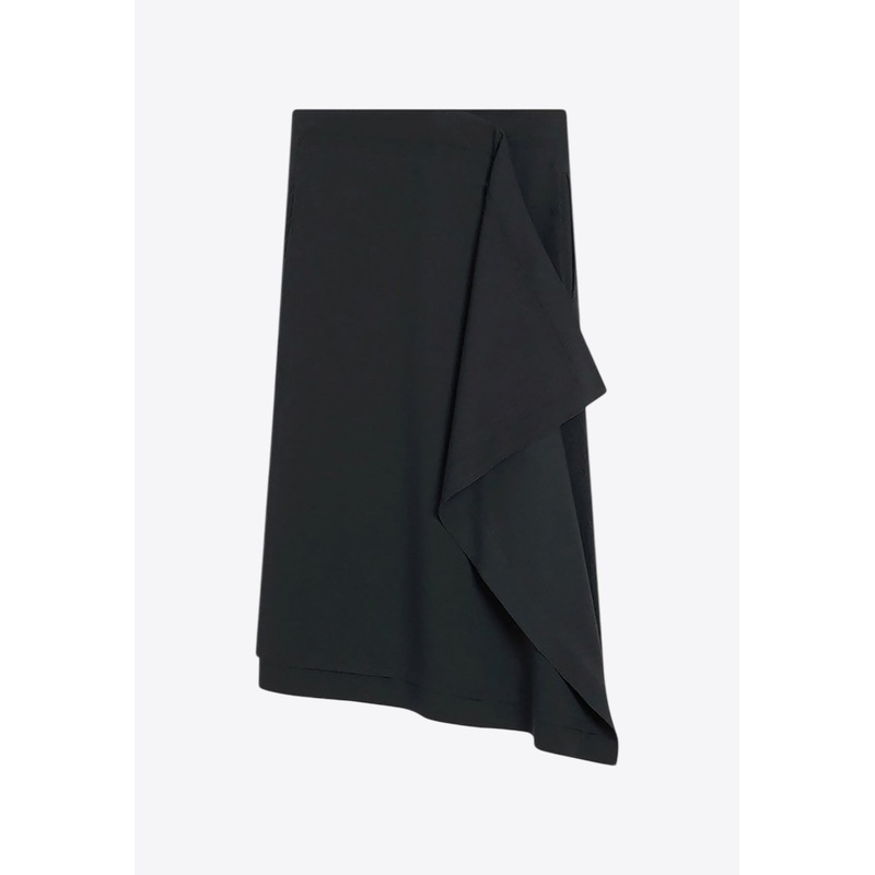 Asymmetric Wool Midi Skirt Gray wrtwfr_FR 36