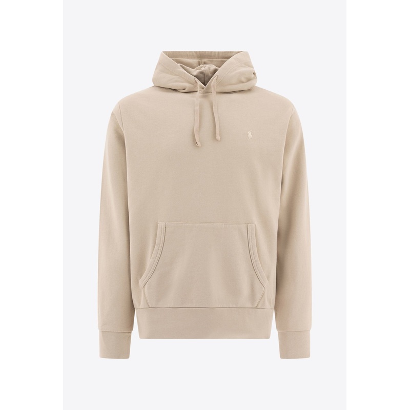 Logo Embroidered Hooded Sweatshirt Taupe mrtwstd_M