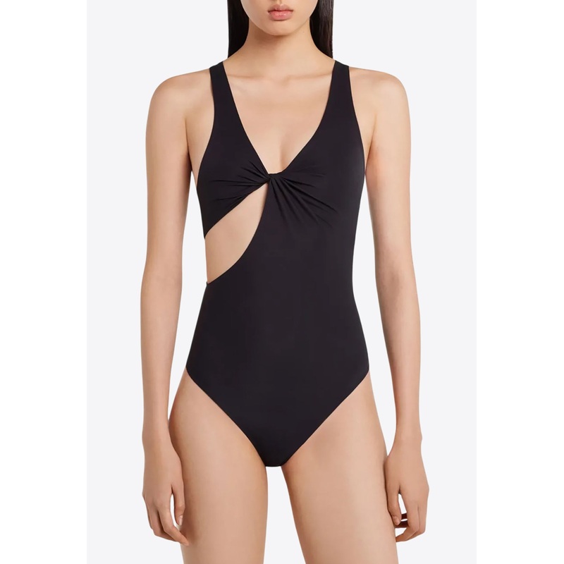 Twist One-Piece Swimsuit Black wrtwstd_XS