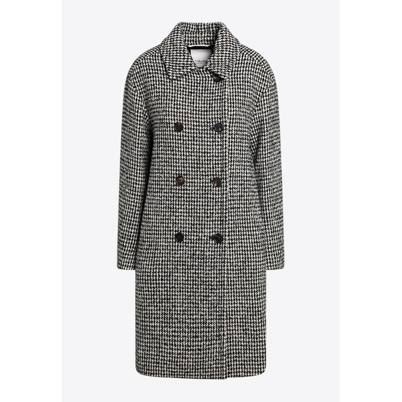Alessia Houndstooth Double-Breasted Coat Gray wrtwit_IT 38