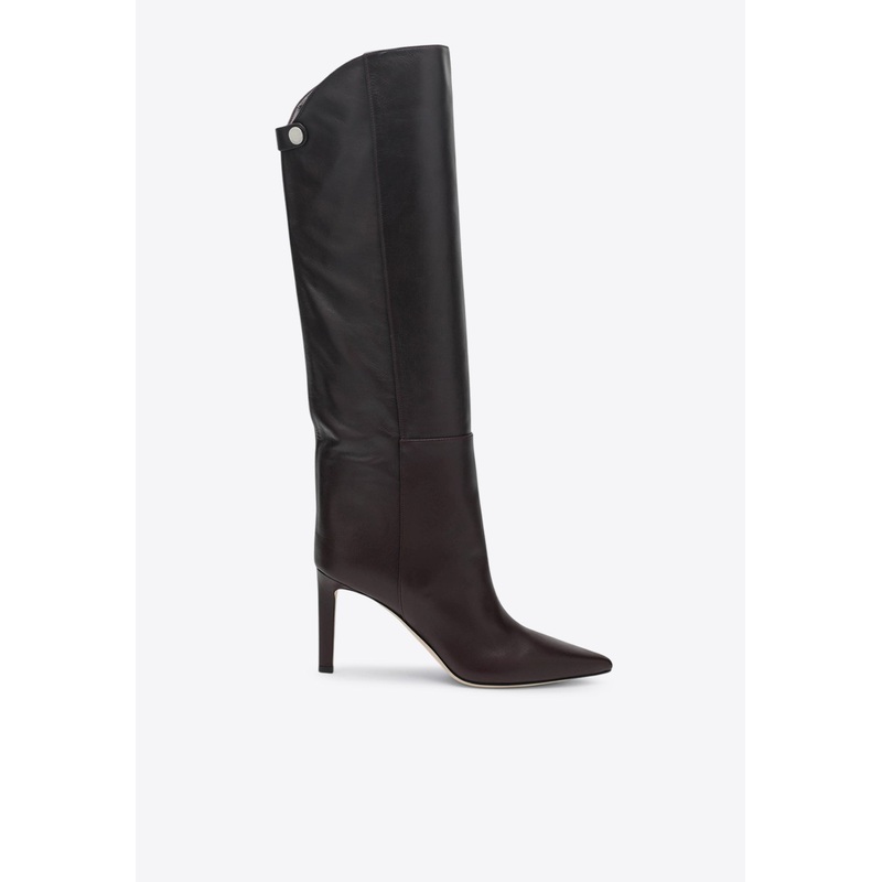 Alizze 85 Leather Knee-High Boots Merlot wshoeseu_EU 36.5