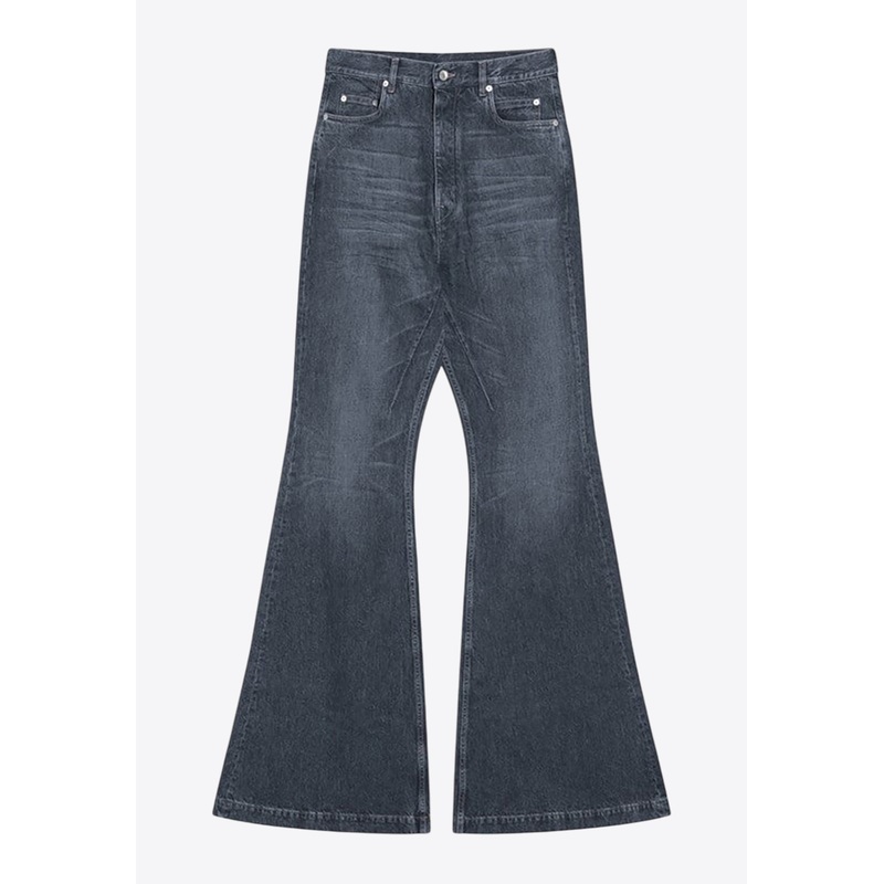 Faded Flared Jeans Gray mrtwbottoms_31