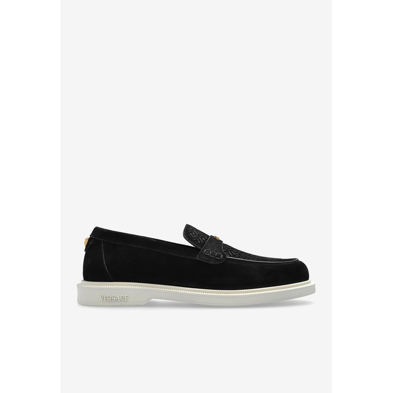 Giuliano Logo Suede Loafers Black mshoeseu_EU 39