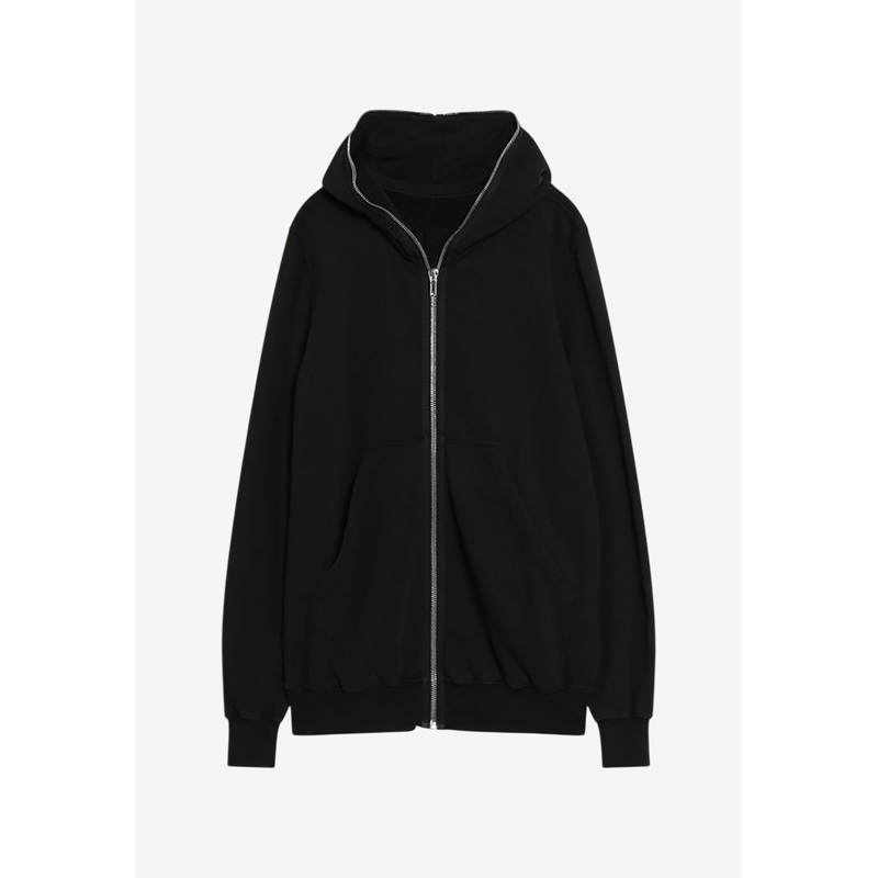 Jumbo Gimp Zip-Up Hooded Sweatshirt Black mrtwstd_S