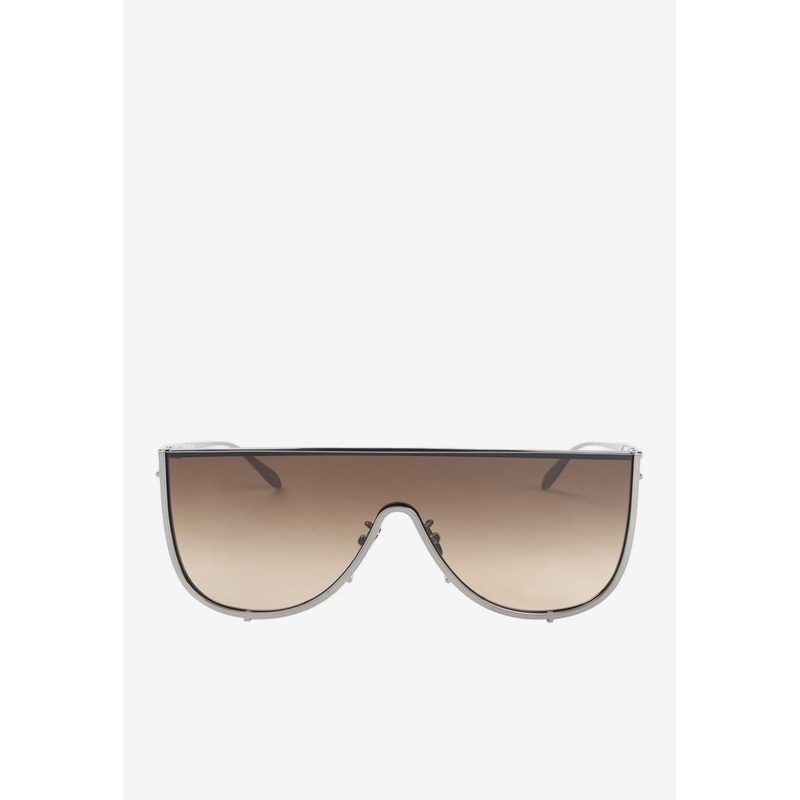 Metal Mask Sunglasses Brown Onesize