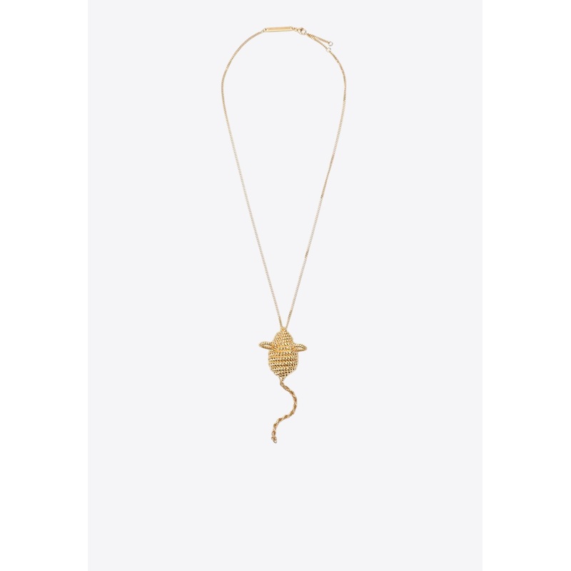 Mouse Pendant Necklace Gold Onesize