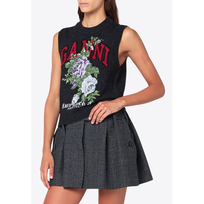 Rose Wool-Blend Crewneck Vest Gray wrtwstd_XS