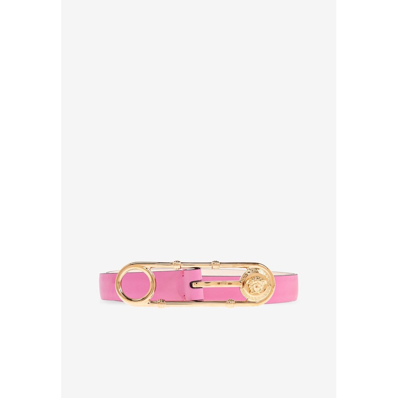 Safety Pin Leather Belt Pink 65