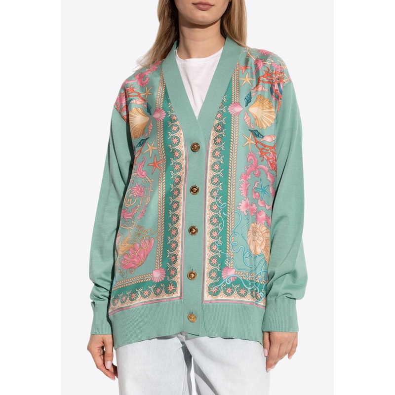 Underwater Barocco Wool Cardigan Green wrtwit_IT 38