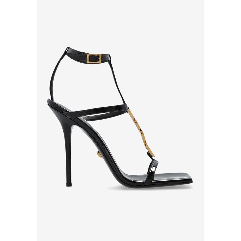 V2025 105 Patent Leather Chain Sandals Black wshoeseu_EU 37