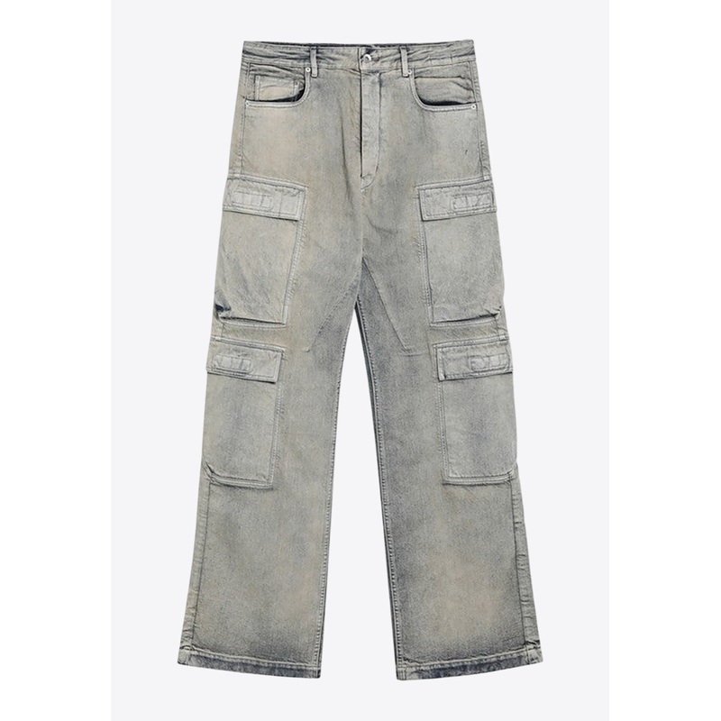 Vintage-Effect Cargo Jeans Pearl mrtwbottoms_31