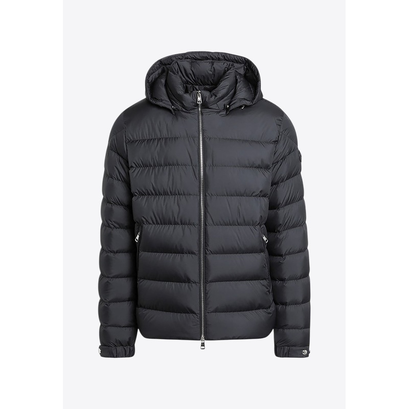 Zip-Up Down Hooded Jacket Black mrtwmoncler_2