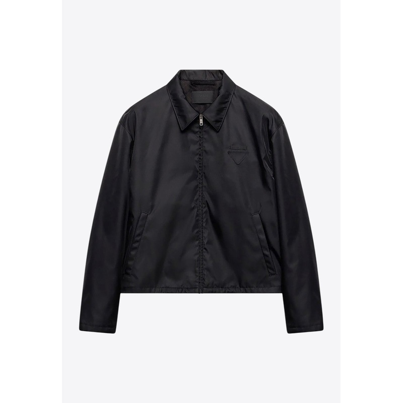 Zip-Up Jacket with Logo-Patch Black mrtwstd_S